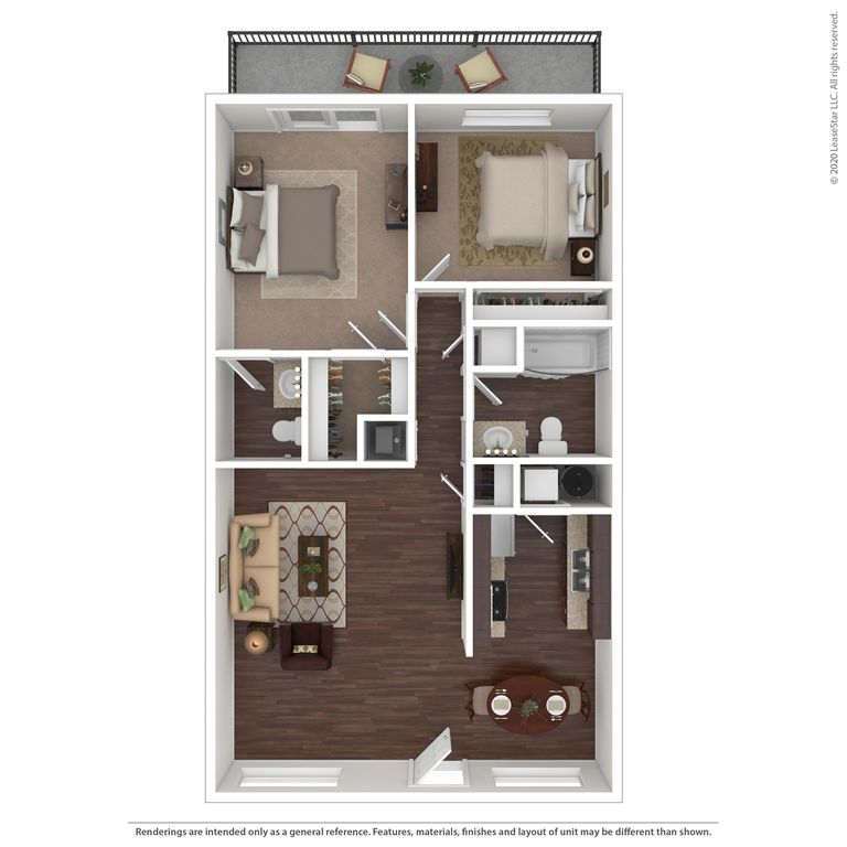 2 Bedroom + 1.5 Bath