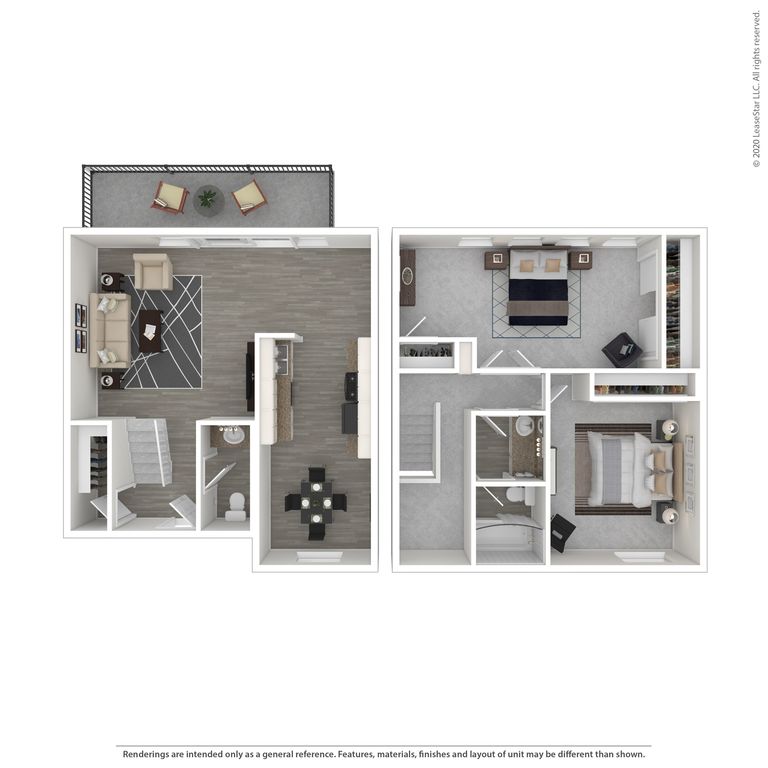 2 Bedroom + 1.5 Bath