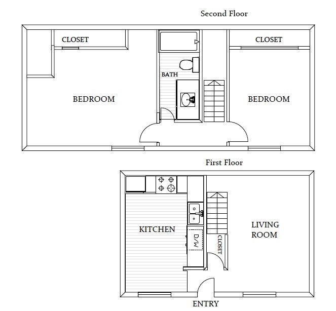 2 Bed + 1 Bath