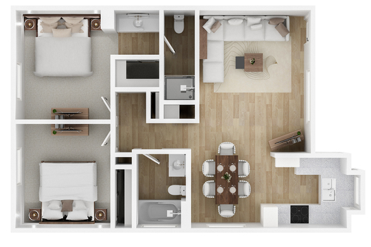 2 bed/ 2 bath Standard