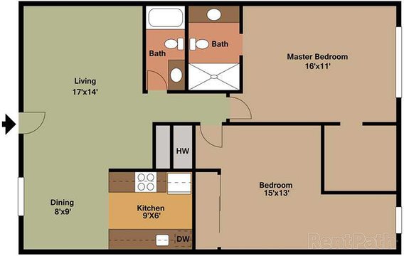2 Bed + 2 Bath